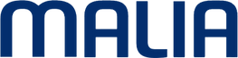 Malia logo. blå